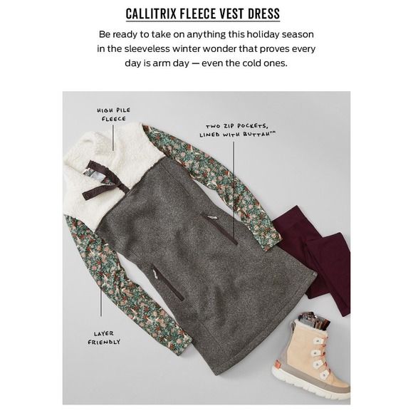 NEW Title Nine Callitrix Fleece Vest Sweater Dress Grey Ivory Sherpa M (8-10) - Picture 14 of 15